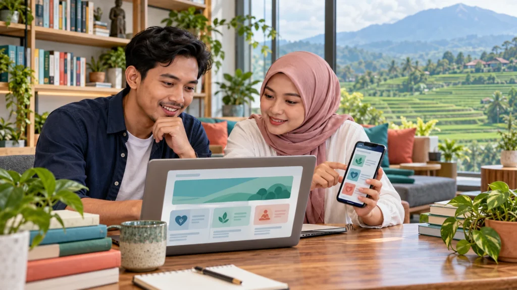 Ilustrasi membaca artikel informasi JKN dan PRB di Majalengka