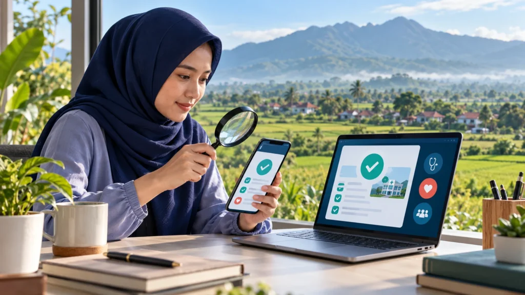Ilustrasi memeriksa sumber resmi informasi JKN